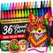 36 Precision Dual-Tip Acrylic Paint Markers – Paint Pens Set with Dot & Fine Tips for Fabric, Rock, Glass, Wood, Coloring Books – Classroom & Art Supplies Gift – Teacher Appreciation Gift